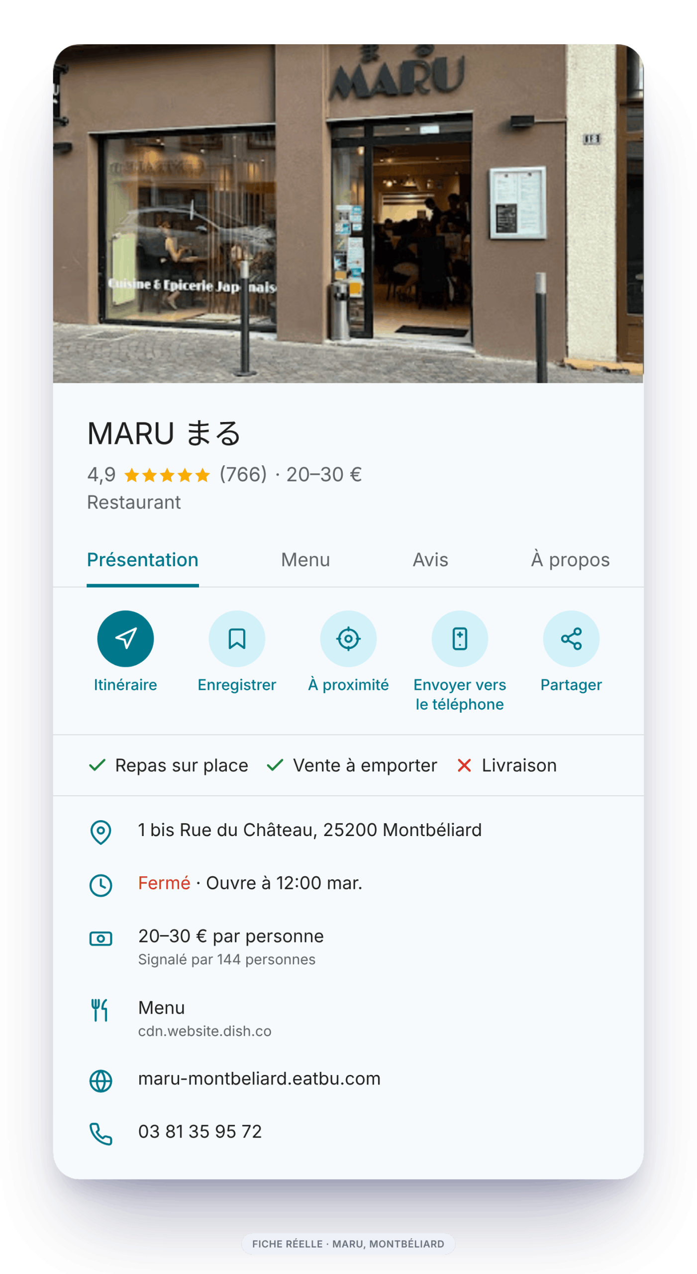 exemple de fiche Google My Business