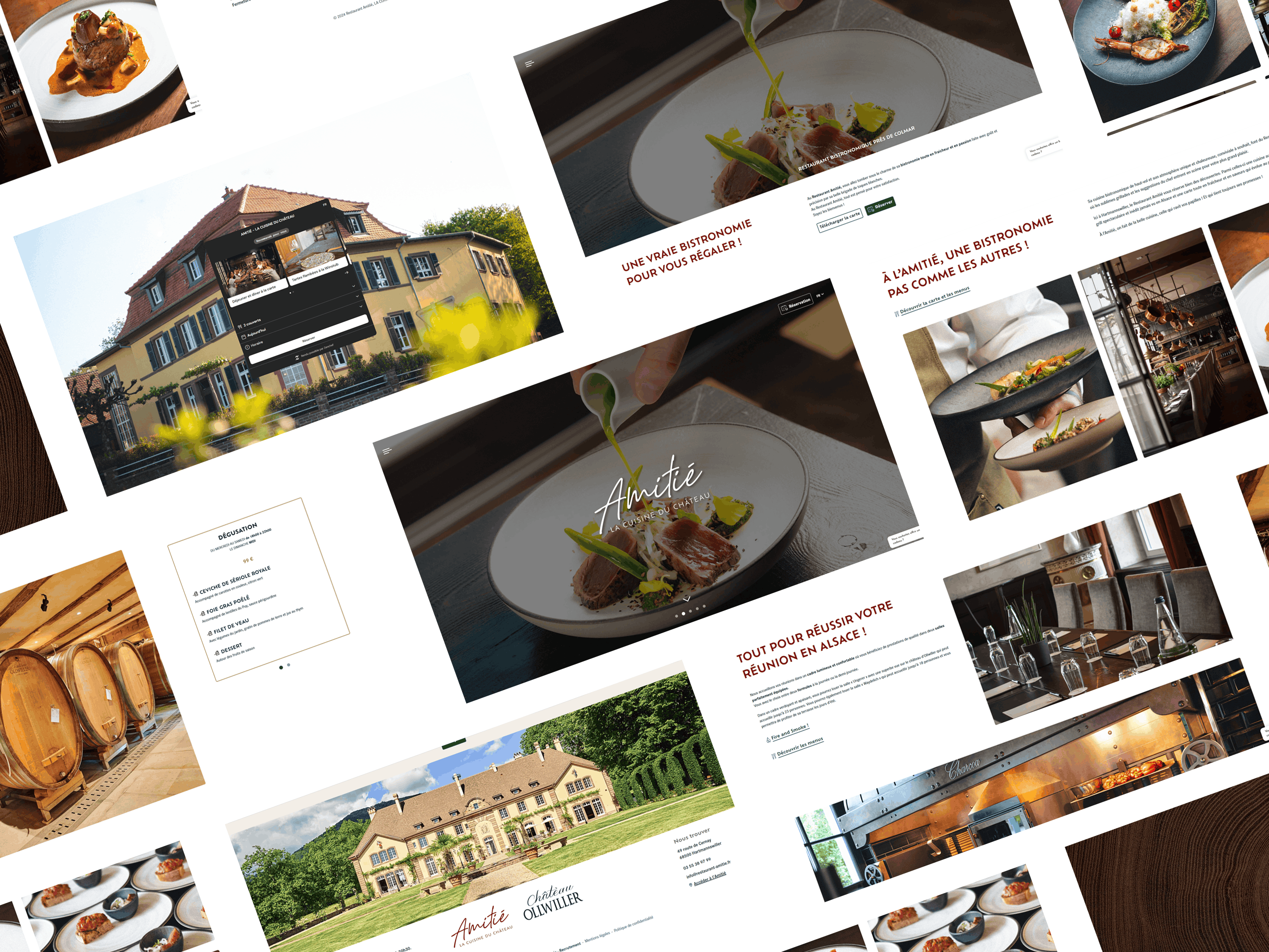 Planche de webdesign d'une winstub, thème WordPress sur mesure